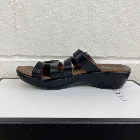 Dansko Dixie Full Grain Black/Turquoise Women's  Leather Sandals Size US 8.5 - Picture 6 of 9